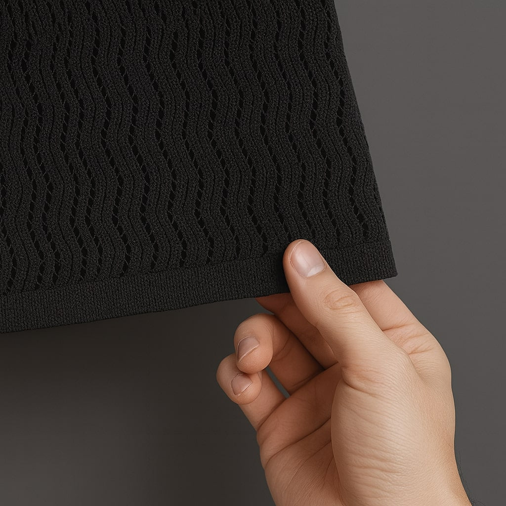 Kaspy Men’s Net Knit Half-Button Shirt – Textured Comfort