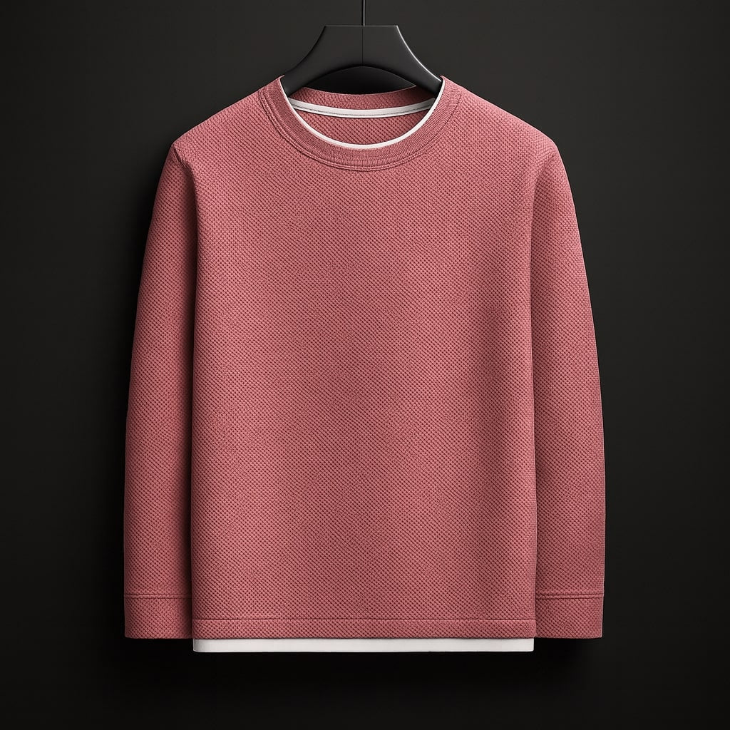 Kaspy Men’s Popcorn Knit Full-Sleeve T-Shirt – Premium Textured Knit