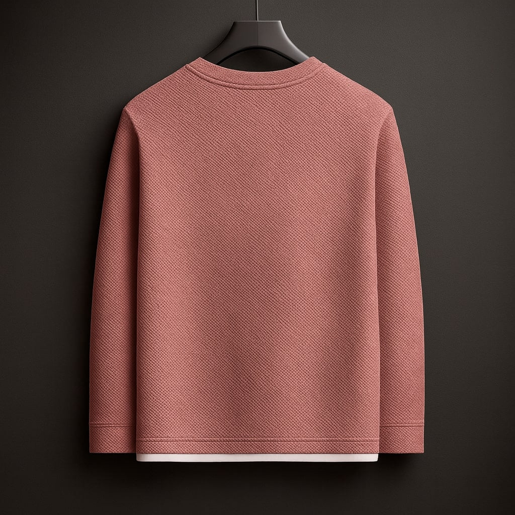 Kaspy Men’s Popcorn Knit Full-Sleeve T-Shirt – Premium Textured Knit