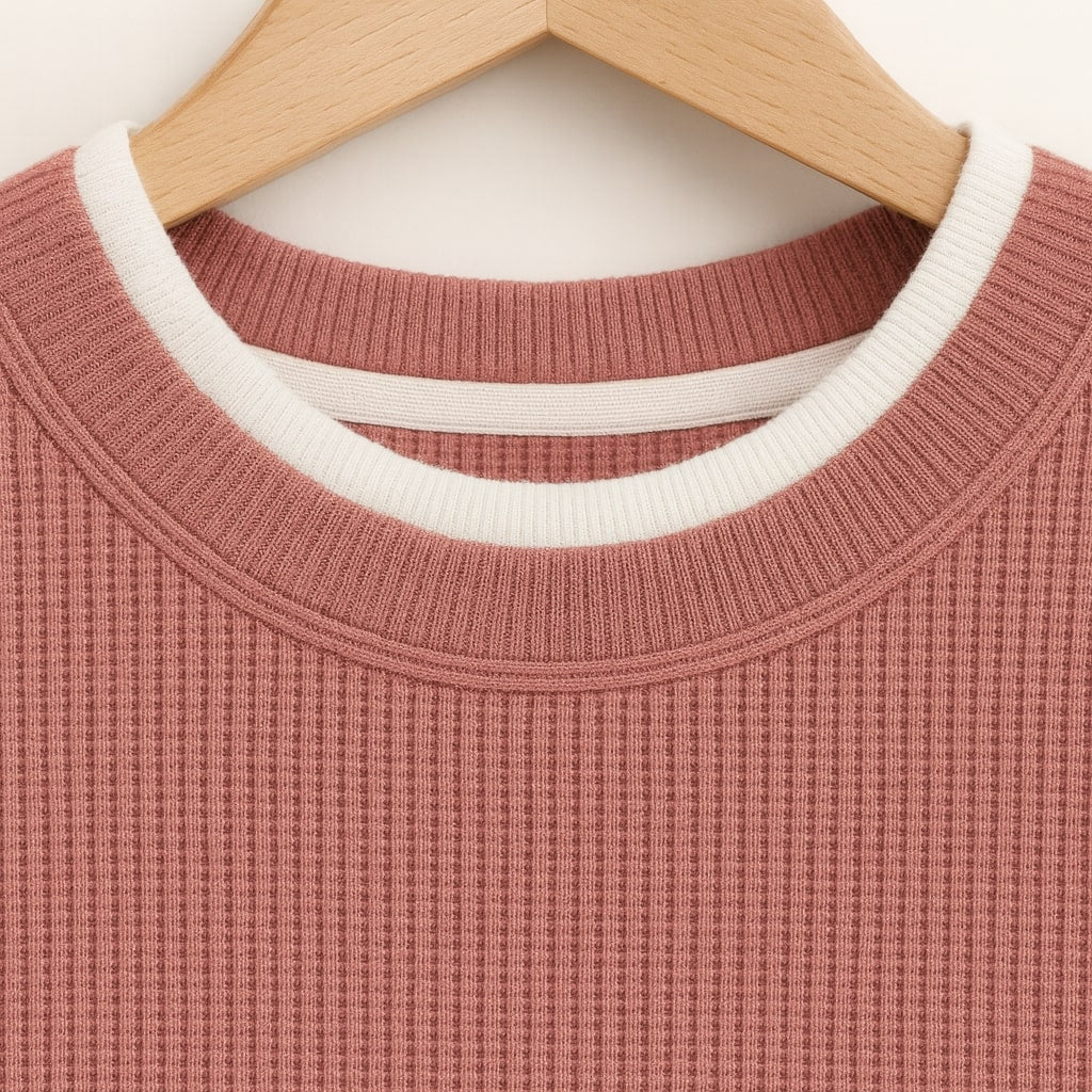 Kaspy Men’s Popcorn Knit Full-Sleeve T-Shirt – Premium Textured Knit