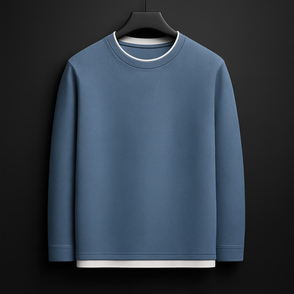 Kaspy Men’s Popcorn Knit Full-Sleeve T-Shirt – Premium Textured Knit