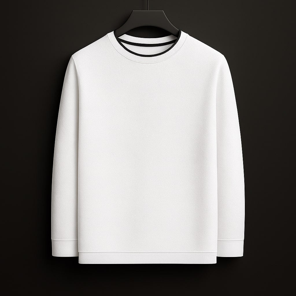 Kaspy Men’s Popcorn Knit Full-Sleeve T-Shirt – Premium Textured Knit