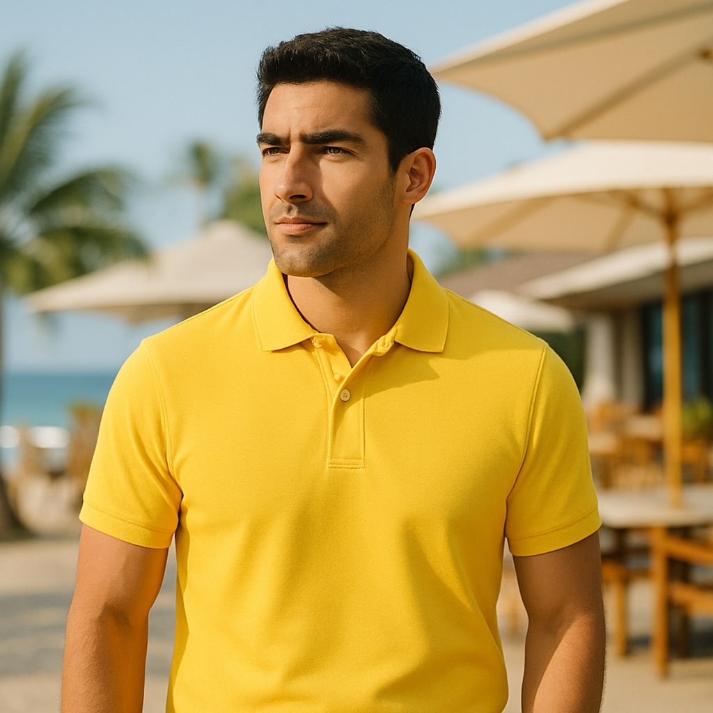 Kaspy Mens Polo T-Shirt – Premium Polyester Knit, Half Sleeve